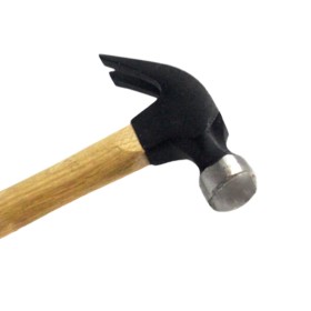 Martello in Acciaio da Carpentiere Muratore con Testa Tirachiodi Manico in Legno Resistente 298x108mm Peso 250g