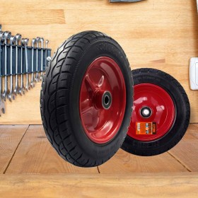 Ruota Tubeless in PVC Diametro 350mm Asse 20mm Spessore 75mm per Caretto e Carriola Max 150Kg