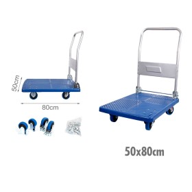 Carello Pieghevole con Pianale Porta Oggetti fino a 150Kg Dimensione 50x80cm