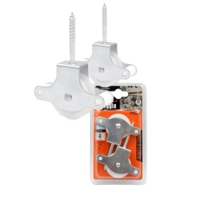 2 Pezzi Puleggia Autofilettante in Acciaio Inox con Ruota Incluso Vite da Fissaggio 40x40mm Puleggia Stendibiancheria Sicura
