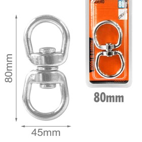 Moschettoni a Innesco Gancio a Occhiello Doppio Girevole in Acciaio Inossidabile 45x80mm