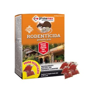 Veleno per Topi 6 Buste da 25g Rodenticida Pronto per Uso Interno e Esterno Super Efficace Contro Topi e Ratti Made in Iitaly