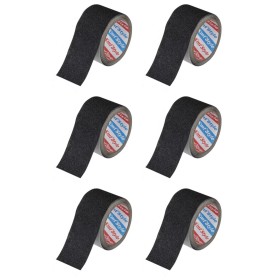 6 Pezzi Nastro Adesivo Antiscivolo Nero 48mm X 3mt