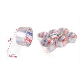 6 Pezzi Nastro Adesivo Trasparente 48mm X 50y