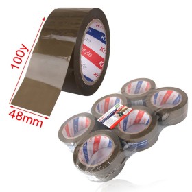 6 Pezzi Nastro Adesivo Marrone 48mm X 100y
