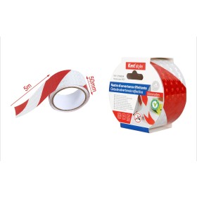 Nastro Adesivo Riflettente 50mm X 5MT Bianco Rosso Catarifrangente Ad Alta Visibilità