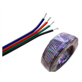 100 Metri Cavo Filo Elettrico Piattina Quadri Polare 4X0,25 mmq Cavo di Prolunga Per Striscia Led RGB