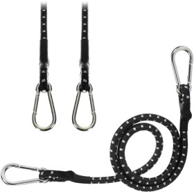 2pcs Corde Elastiche con Moschettoni in Acciaio D8mm x 80cm Colori Assortiti