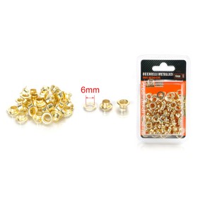 60pcs Occhielli Autoperforanti In Ottone Ø6mm