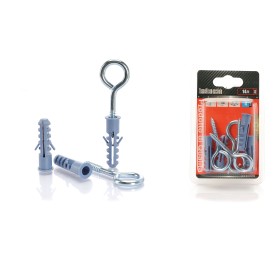 Set 4 pcs Tasselli Ø10x40mm Con Occhioli Chiusi Ø14x50mm