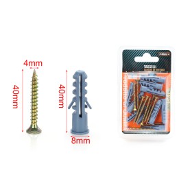 Kit 10 pcs Tasselli Ø8x40mm Con Viti 4x40mm