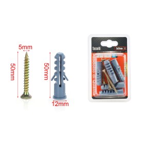 Kit 5 pcs Tasselli Ø12x50mm Con Viti 5x50mm