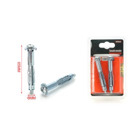 2 pcs Tasselli a Espansione in Metallo con Viti Ø6x65mm