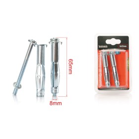 2 pcs Tasselli a Espansione in Metallo con Viti Ø8x65mm