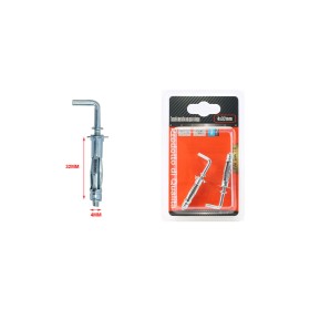 2 pcs Tasselli con Gancio Lungo 90° in Metallo Ø4x32mm