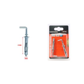 2 pcs Tasselli con Gancio Lungo 90° in Metallo Ø4x37mm