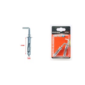 2 pcs Tasselli con Gancio Lungo 90° in Metallo Ø5x37mm