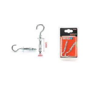 2 pcs Tasselli con Gancio in Metallo Ø4x32mm