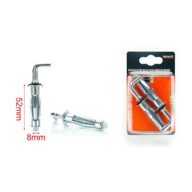 2 pcs Tasselli con Gancio Lungo 90° in Metallo Ø8x52mm