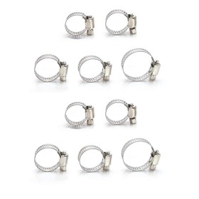 10 Pezzi Fascette Stringitubo Regolabili 18-32mm Acciaio Inossidabile 5 Misure per Migliore Adattabilità