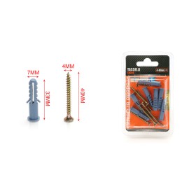 Kit 7 pcs Tasselli Ø7x35mm Con Viti 4x40mm
