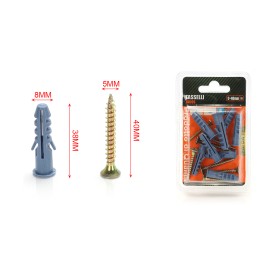 Kit 8 pcs Tasselli Ø8x40mm Con Viti 5x40mm