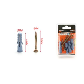 Kit 4 pcs Tasselli Ø12x50mm Con Viti 6x50mm