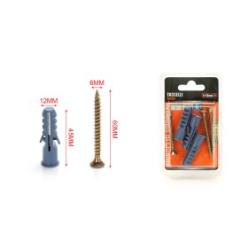 Kit 3 pcs Tasselli Ø12x60mm Con Viti 6x60mm