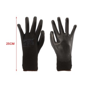 12 Paia Guanti da Lavoro Nero Taglia L 9 Con Rivestimento in Lattice