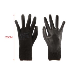 12 Paia Guanti da Lavoro Nero Taglia XL 10 Con Rivestimento in Lattice