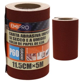 Carta Abrasiva Impermeabile A Secco e A Umido, Rotolo da 11,5cm x 5m, Grano P 60