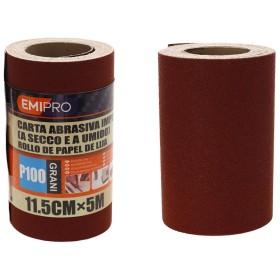 Carta Abrasiva Impermeabile A Secco e A Umido, Rotolo da 11,5cm x 5m, Grano P 100