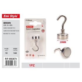 12 Pezzi Ganci Magnetici Multiuso Ganci con Calamite Rotondi per Frigorifero da Cucina Bagno Parete Ganci Appenditutto Diametro 20mm