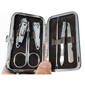 Kit 6 Pezzi Manicure Pedicure Set Tagliaunghie Forbici