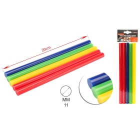 5 Pezzi di Stick Colla Colorati D11mmX20cm Per Pistola Colla a Caldo