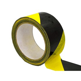 Nastro Adesivo Segnalatico PPL Nero Giallo 50mm X 50mt