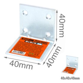 4 Pezzi Staffe Angolare 90 Gradi Froma L Squadretta Connettore di Fissaggio a 4 Fori per Mobili in Acciaio 40x40x40mm Spessore 3mm