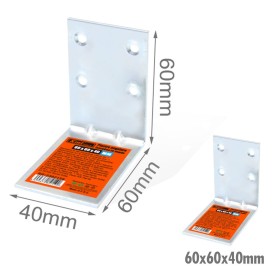 4 Pezzi Staffe Angolare 90 Gradi Froma L Squadretta Connettore di Fissaggio a 4 Fori per Mobili in Acciaio 60x60x40mm Spessore 3mm