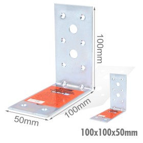 4 Pezzi Staffe Angolare 90 Gradi Froma L Squadretta Connettore di Fissaggio a Fori Multiple per Mobili in Acciaio 100x100x50mm Spessore 3mm