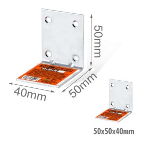 4 Pezzi Staffe Angolare 90 Gradi Froma L Squadretta Connettore di Fissaggio a 4 Fori per Mobili in Acciaio 50x50x40mm Spessore 3mm