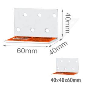 4 Pezzi Staffe Angolare 90 Gradi Froma L Squadretta Connettore di Fissaggio a Fori Multiple per Mobili in Acciaio 40x40x60mm Spessore 3mm