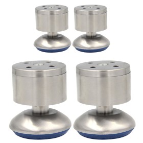 4 Pezzi Piedini Livellamento in Acciaio Inossidabile Adatto ai Mobili Tavoli Armadi Divani Letti Mensole Diametro 50mm Altezza 60mm