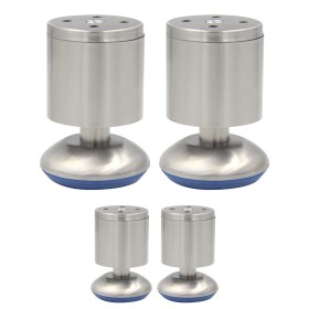 4 Pezzi Piedini Livellamento in Acciaio Inossidabile Adatto ai Mobili Tavoli Armadi Divani Letti Mensole Diametro 50mm Altezza 80mm