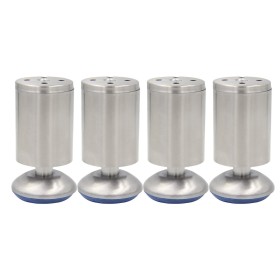 4 Pezzi Piedini Livellamento in Acciaio Inossidabile Adatto ai Mobili Tavoli Armadi Divani Letti Mensole Diametro 50mm Altezza 100mm
