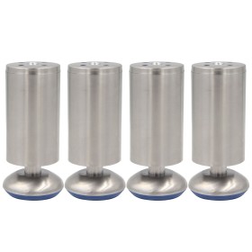 4 Pezzi Piedini Livellamento in Acciaio Inossidabile Adatto ai Mobili Tavoli Armadi Divani Letti Mensole Diametro 50mm Altezza 120mm