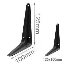 4 Pezzi Supporto Staffe da Muro Supporto Triangolare per le Mensole Finitura Nera Misura 125x100mm