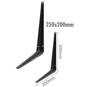 4 Pezzi Supporto Staffe da Muro Supporto Triangolare per le Mensole Finitura Nera Misura 250x200mm