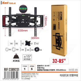 Supporto TV/Monitor da Parete Adatto per Misura 32 a 85 pollici Regolabile Max 400x600mm Max 45Kg
