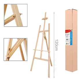 Cavalletto Pittura in Legno Pieghevole Portatile Regolabile Treppiede per Dipingere Alto 120cm