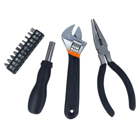 Kit Attrezzi 13 Pezzi Cacciavite Magnetico ad Incastro + Chiave Regolabile A Rullino + Pinza A Becco Lungo